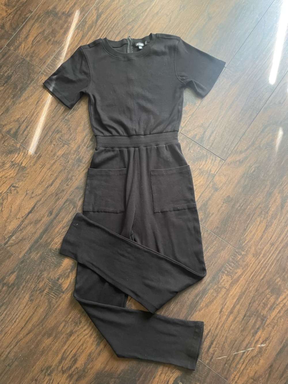 Missguided Black Short Sleeve Jumpsuit